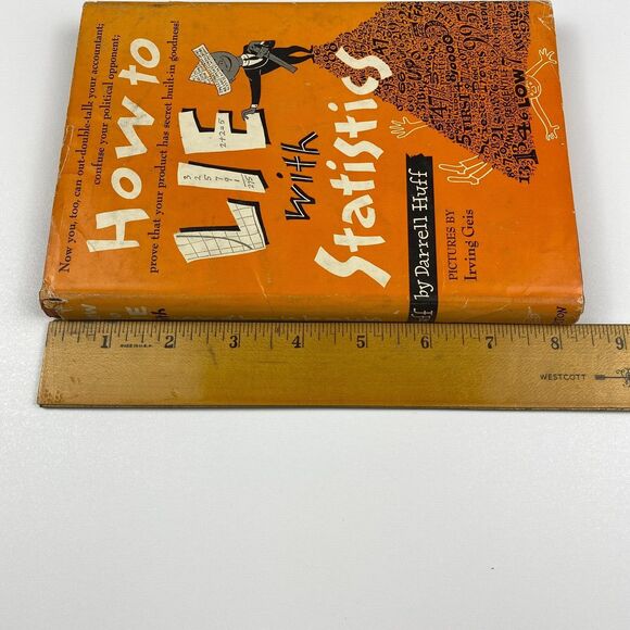 How to Lie with Statistics by Darrell Huff 1954 9th Printing HC/DJ Illustrations - Picture 15 of 16